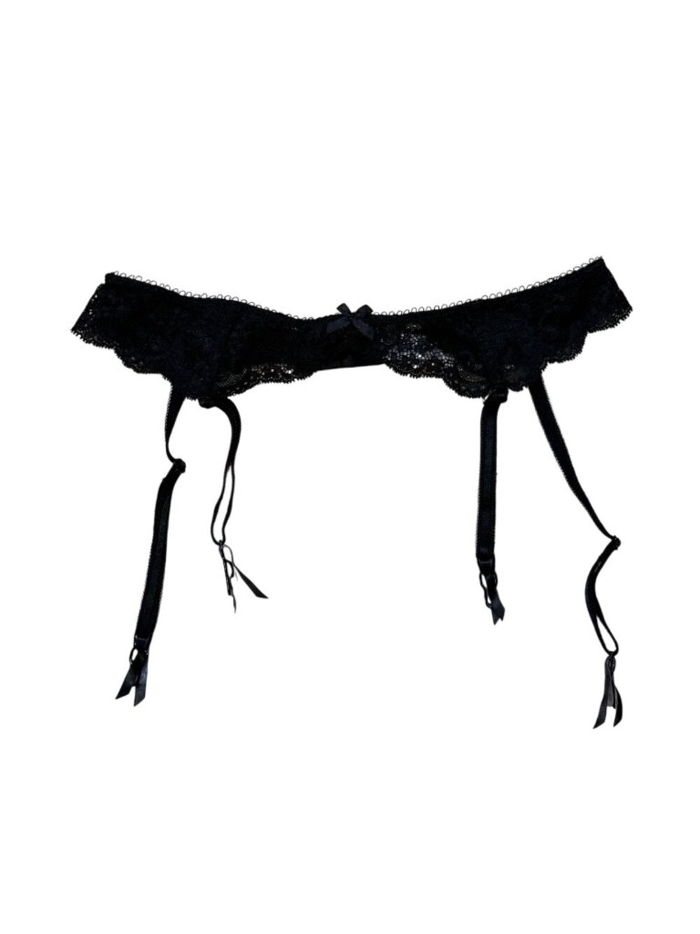 Victorias Secret Dream Angels Black Lace Garter Belt With Adjustable Straps XS